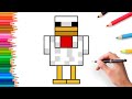 How to draw a Minecraft Chicken easy | step by step tutorial 