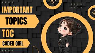 TOC🔥Important Topics 🎯 CGS(Coder Girl Special)🥳 #viral #btech #bca #ggsipu #subscribe #exam #study