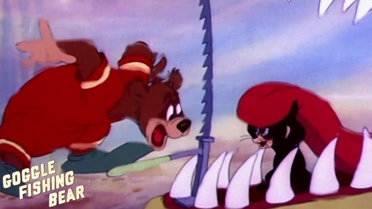 Goggle Fishing Bear 1949 MGM Barney Bear Cartoon Short Film