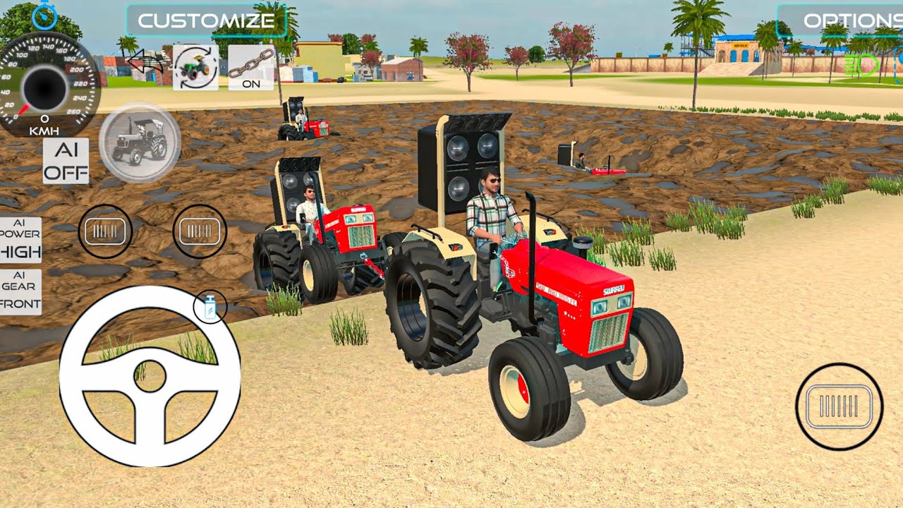 Tractor stuck in Sand 🤯 tractor simulator game offline 3d indian vehicle 3d simulator 
