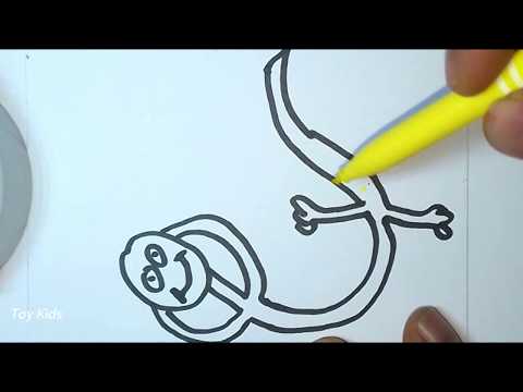 drawing-for-kids---funny-lizards--and-coloring