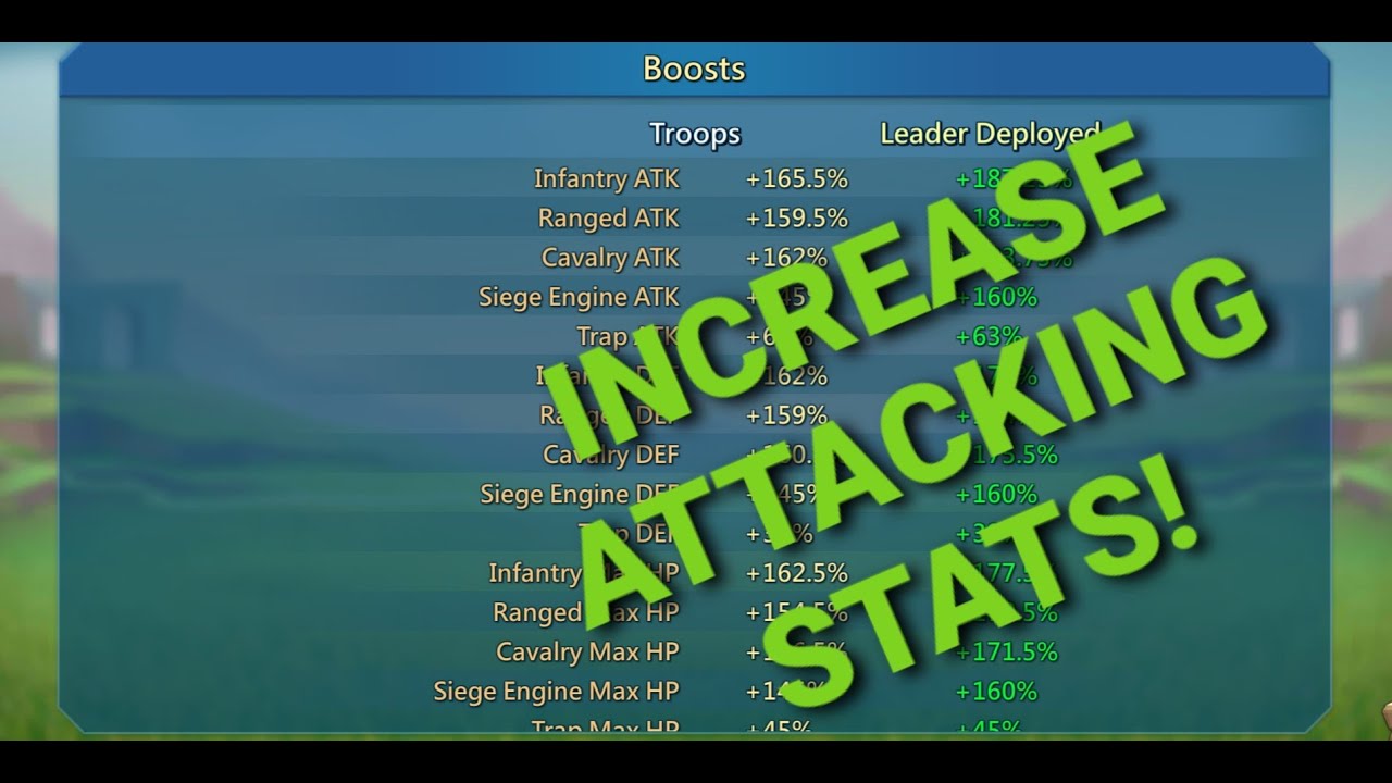 Increasing Attacking Stats on Lords Mobile!