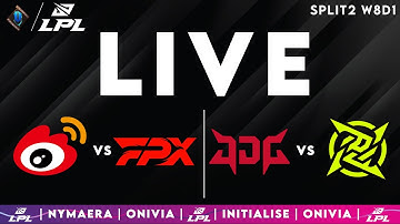 LPL 2025 Live Spring |  LPL English W8D1 with Nymaera & Initialise WBG vs FPX | NIP vs JDG