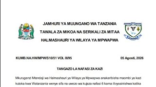 Ajira Mpya Serikalini 2026 | Nafasi za Kazi Halmashauri ya Wilaya ya Mpwapwa | Jinsi ya Kuomba Ajira screenshot 1