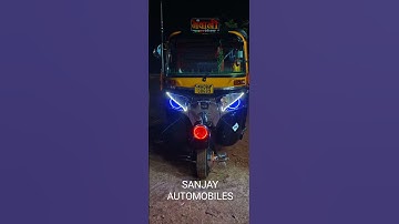 BAJAJ RICKSHAW HEADLIGHT☄️ MODIFICATION BY SANJAY AUTOMOBILES | NEW TRENDING NEON ANGRY BIRDS THEME🔥