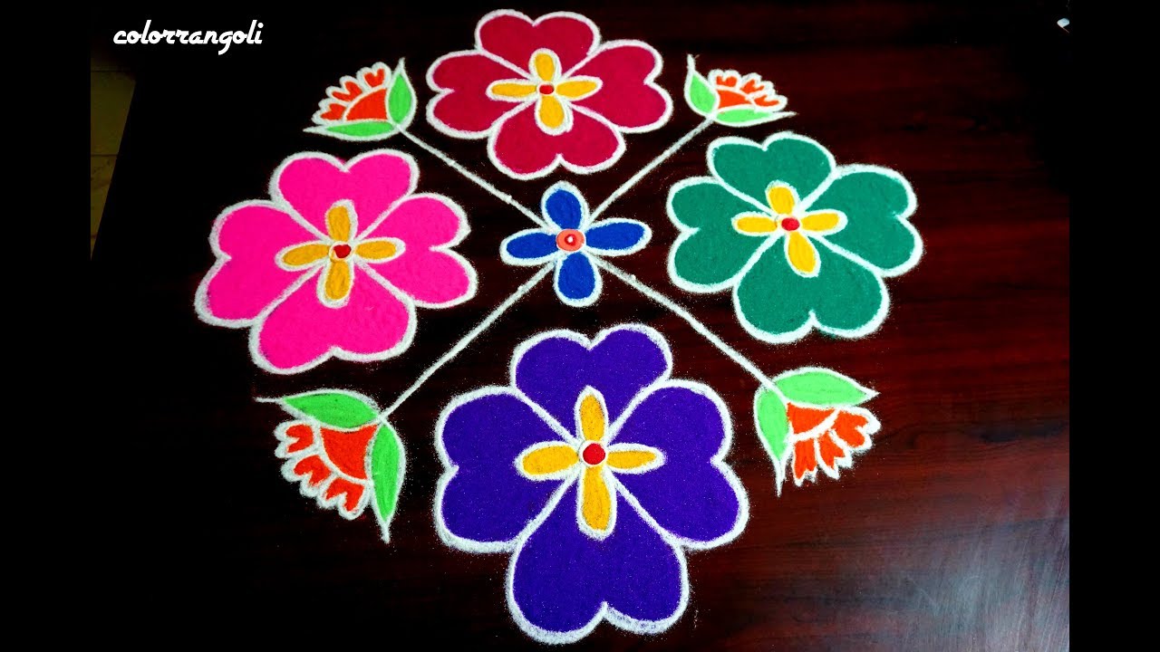 Beautiful Flower pulli kolam ||rangoli design with 13x3x3 dots||| 13 ...