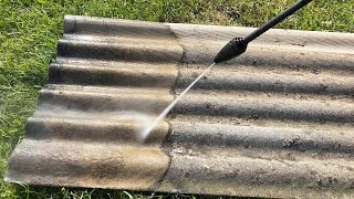 Cleaning slate with a pressure washer