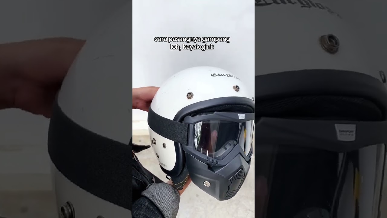 Helm dengan kaca pelindung + keren!! 