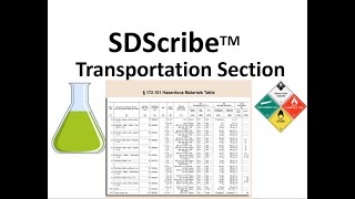 SDScribe 2021 Transportation Section (DOT,IATA,IMDG)