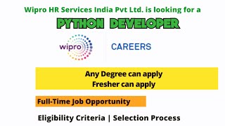 Wipro hiring for Python Developer || Apply Now || @gopireddysir