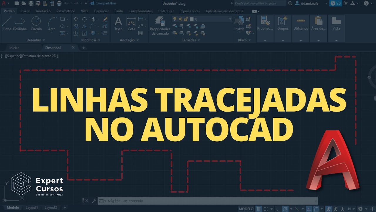 Linha tracejada não aparece no AutoCAD