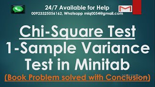 Chi square test for variance test in Minitab 21 | 1 sample variance test in Minitab 21