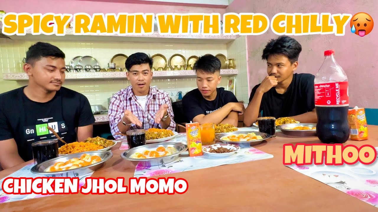 GILO CHATPAT😍,JHOLMOM🥟and COLD DRINK🥂|| EATING WHOLE 2X RAMIN NOODLES🔥🥵WITH THREE BROTHER’S 