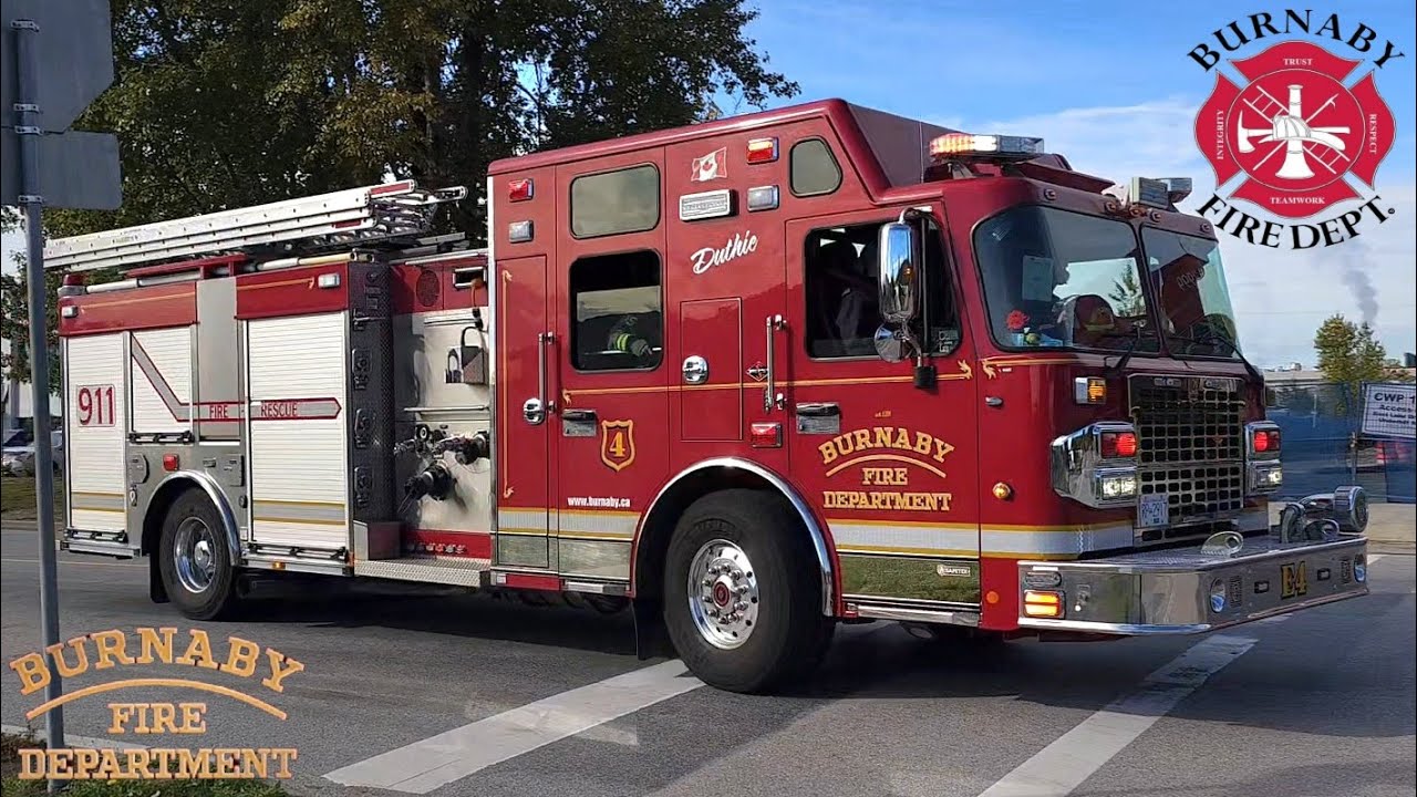 Burnaby Fire Department Engine 4 Responding