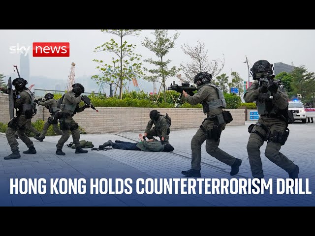 Hong Kong government holds counterterrorism drill - YouTube
