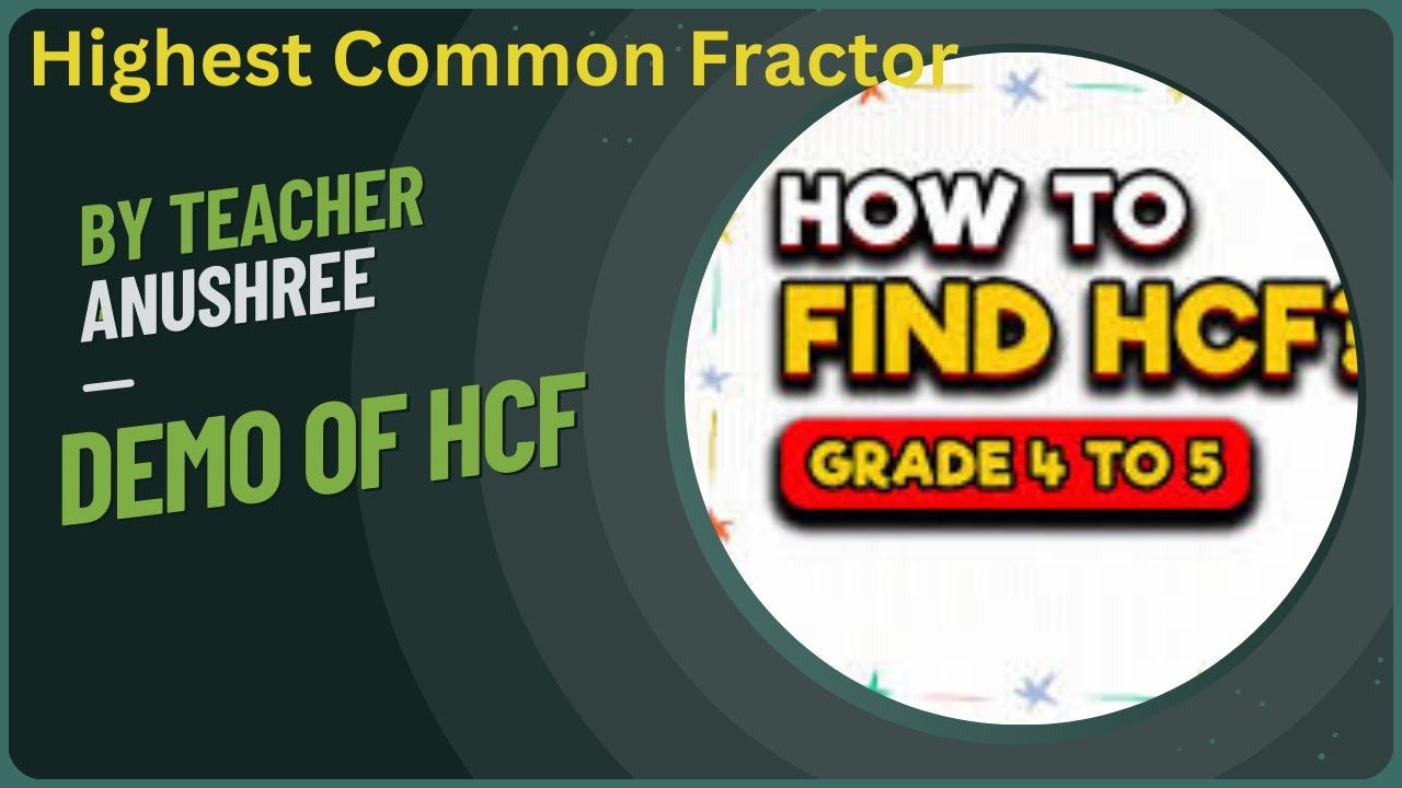 HCF/Highest Common Factor/ DEMO CLASS - YouTube