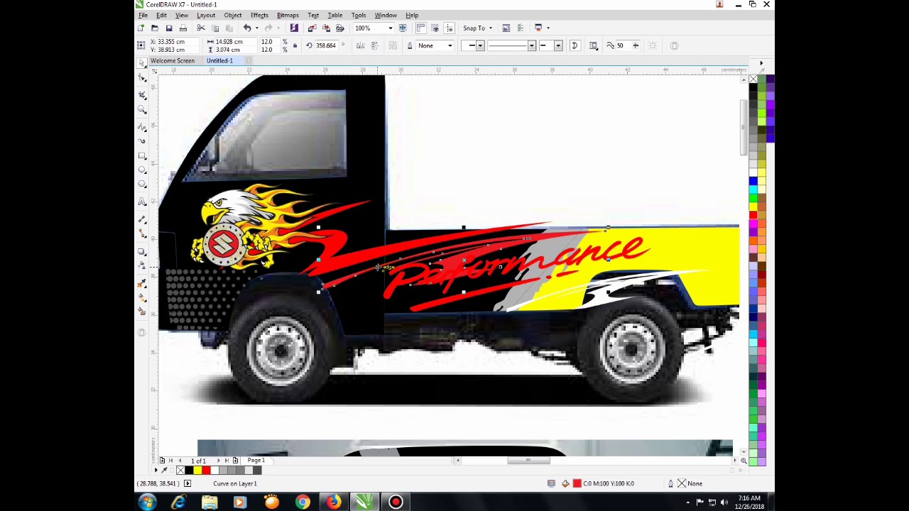 CARA MEMBUAT Desain cutting stiker  carry  pick up  YouTube