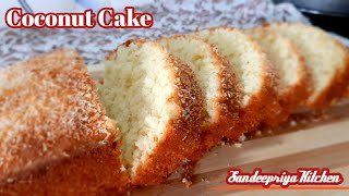 Coconut Cake | Desiccated Coconut Cake | Cake Recipe | Spongy Cake | Coconut Butter Cake