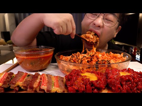<strong>SUB</strong> 비빔밥 먹방 육회 그리고 육개장 순식간에 사라지는 대박 레전드 먹방 bibimbap yukhoe mukbang <strong>Legend</strong> koreanfood eatingshow asmr