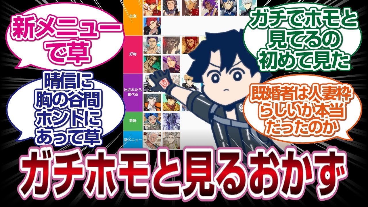 イッチと見るおかず鯖の項目の癖が凄いｗｗｗｗ[FGO反応]