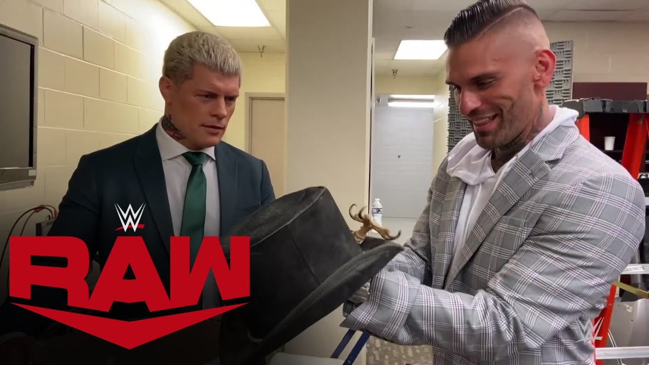 Cody Rhodes gifts Corey Graves a hat from “The American Dream” Dusty Rhodes: Raw, May 2, 2022