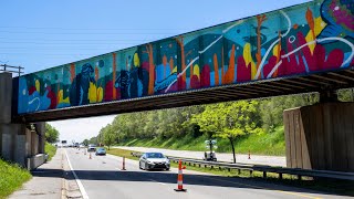 Murals beautify rusty railroad bridge in Muskegon