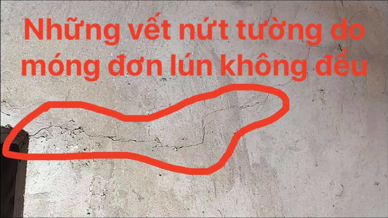 Kho Tư liệu Xây dựng - Những vết nứt chân chim tường nhà do móng đơn lún không đều