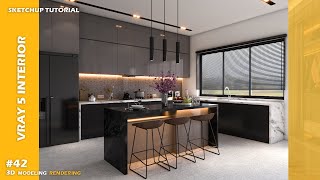 Kitchen room | Sketchup tutorial | Vray 5 Sketchup interior #42