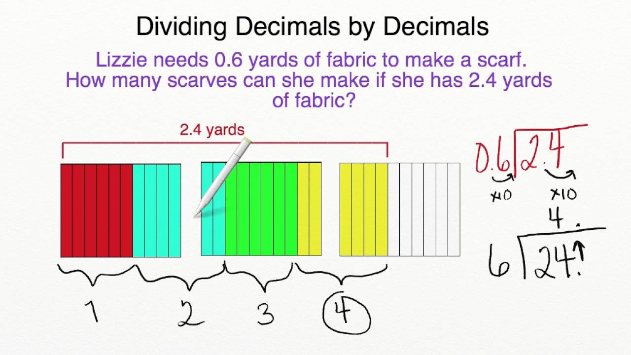 AdaptedMind Math - Dividing Decimals by Decimals Lesson - YouTube
