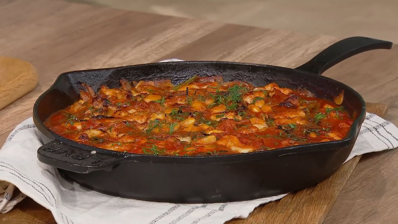 Κοτόπουλο κοκκινιστό με φασόλια πλακέ μεγαλόσπερμα Πρεσπών | Ανδρέας Λαγός