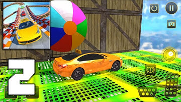 Real Taxi Car Stunts 3D: Impossible Ramp Car Stunt - Mobile Gameplay Walkthrough Part 2 iOS, Android