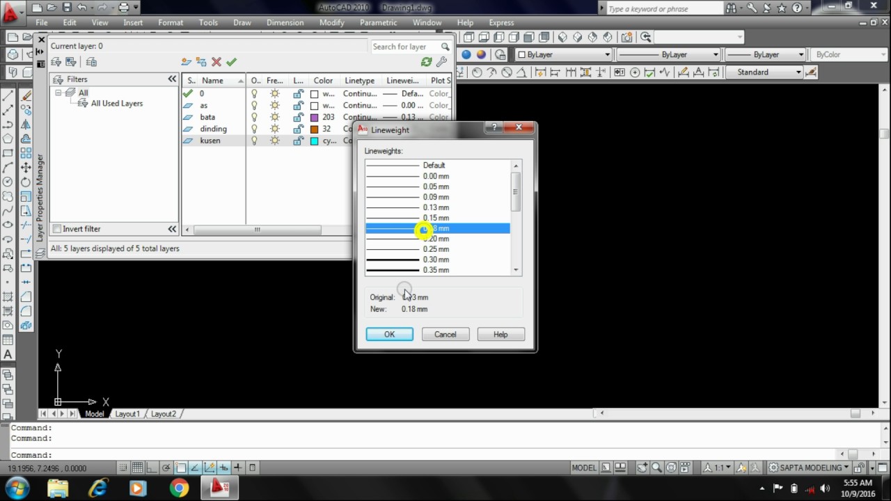 #PART 1 Cara Setting Layer pada AutoCAD 2010 - YouTube
