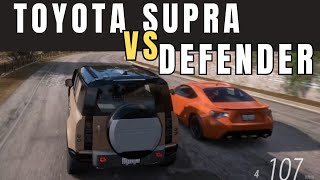 TOYOTA SUPRA VS THE DEFENDER | LAND ROVER SPEED CHASE