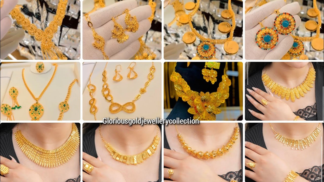 🥰Lightweight Gold Necklace New Designs2024/Fancy Partywear Gold