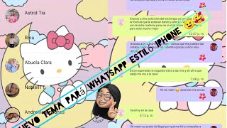 nuevo tema de hello Kitty en  WhatsApp estilo iPhone ❣️❣️/ Carolina cedeño screenshot 5
