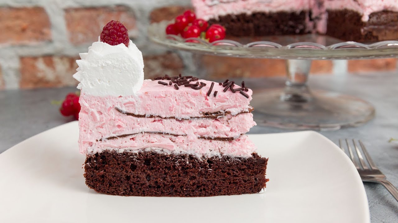 Csokilapos málnamousse torta