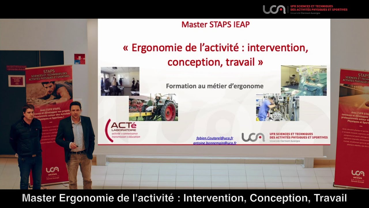 Master Ergonomie de l'activité Clermont Ferrand : Intervention, Conception, Travail