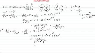 PARTIAL DIFFERENTIATION (SOLVED EXAMPLE 1)