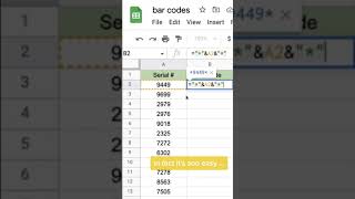 Crazy easy barcodes in Google Sheets