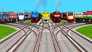9️⃣ Indian Railways Realistic Locomotive Crossing At Bumpy Curved Railroad Tracks | Train Simulator