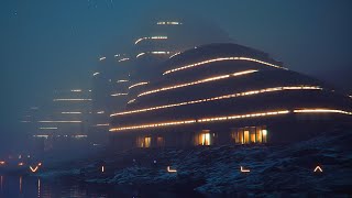 VILLA: Cyberpunk Ambience | Riverside Neo-Resort for Deep Focus & Relaxation | 2 Hours