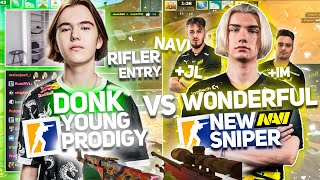 donk vs. w0nderful (LEGENDARY) + NAVI TRIO | both POVs + chat (CS2)