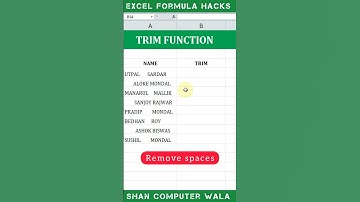 Trim Function in Excel 🔥💯| Excel Formula Hacks 🔥 #shorts #short #youtubeshorts #shortvideo