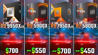RYZEN 9 9950X3D vs RYZEN 5900X vs RYZEN 9 7950X3D vs RYZEN 5800X | Test in 6 Games