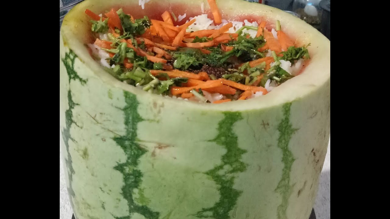 watermelon-dum-biryani-how-to-prepare-watermelon-chicken-biryani-youtube