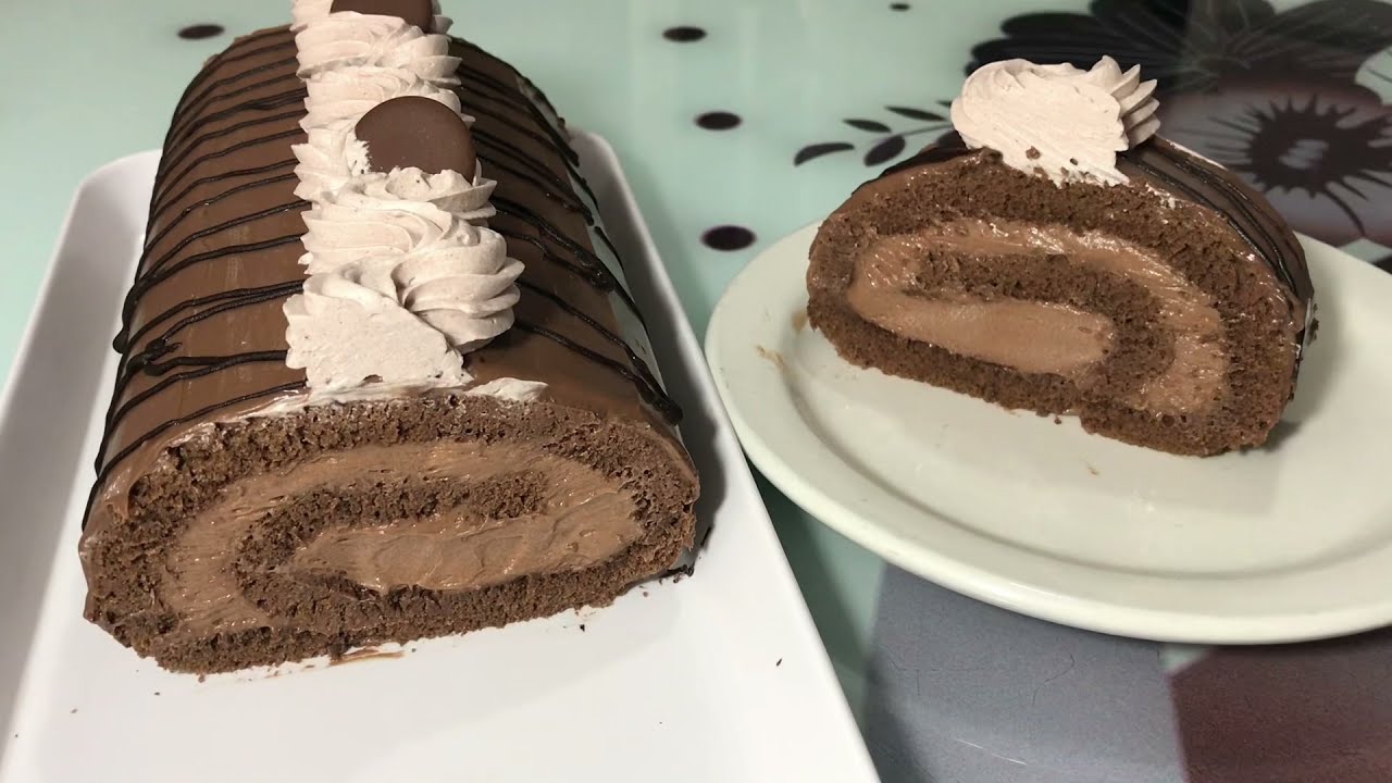 طريقة تحضير بيسكوي رولي بذوق الشوكولاطة بطريقة احترافية