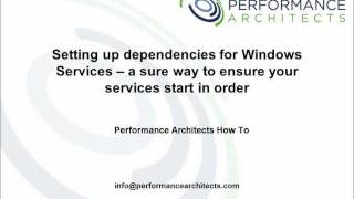 Setting Up Dependencies for Windows Services Wealth