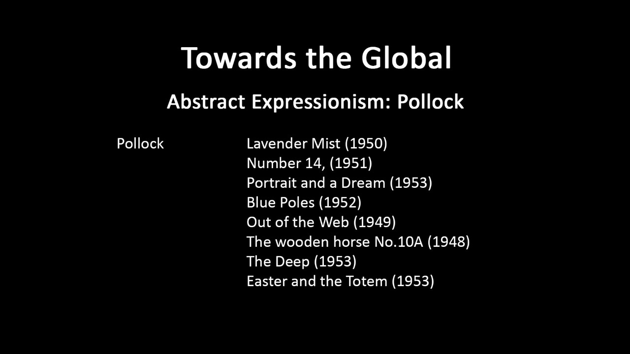 A history of modern art in 73 lectures: lecture 55 (Pollock and De Kooning)