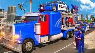 US Police Multi level Car Transporter Truck 2021 #GamePlay @Adventure Pro Games screenshot 5
