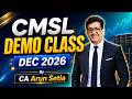 🎯CS Executive - CMSL DAY - 1 🚨| CA ARUN SETIA SIR | Demo Class Dec. 2026